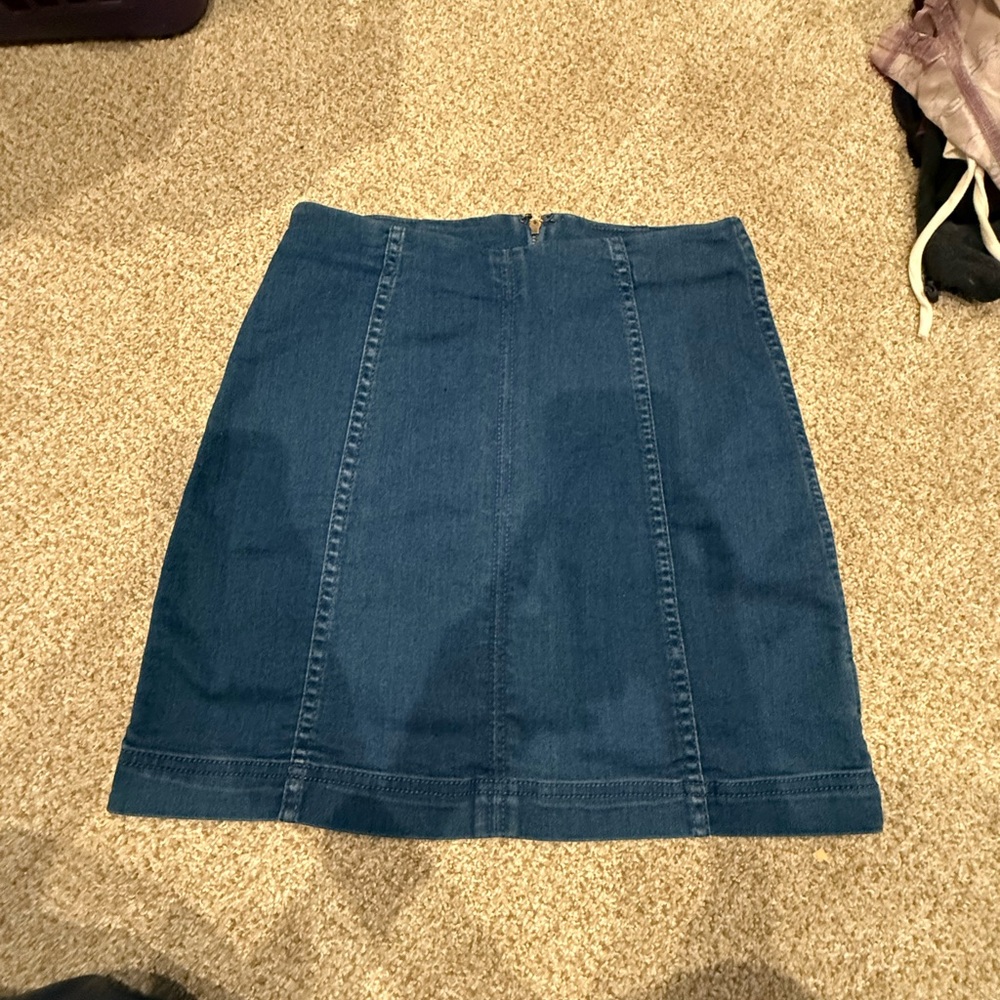 Free People Blue Mini Pencil Skirt for Casual Wear